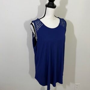 Old Navy Relaxed Blue Sleeveless Tank Top